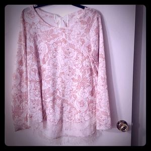 Lauren Conrad Sz L Floral Sweater